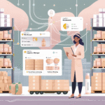 Smart beauty logistics system in 2025 showing AI fulfillment, skincare inventory, and global shipping visuals.