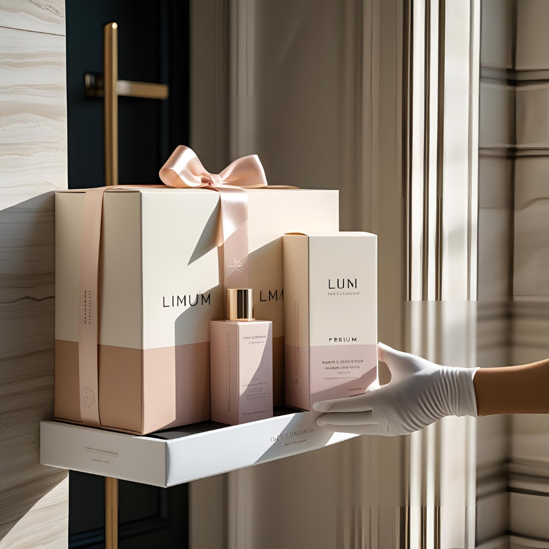 White glove delivery of luxury skincare products at a modern home in 2025